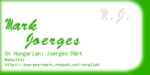 mark joerges business card